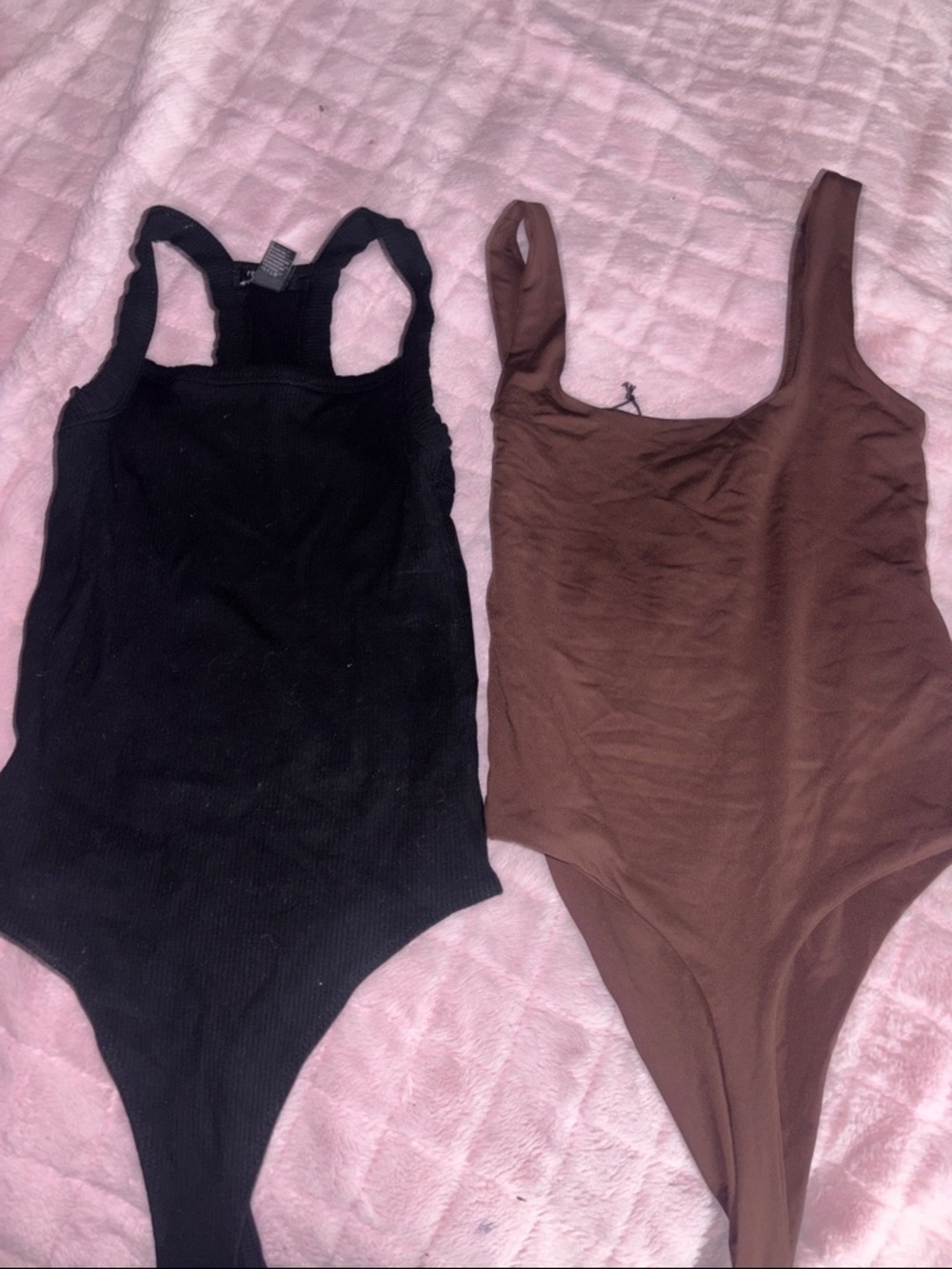 2pc Bodysuit tops - Black and Brown
